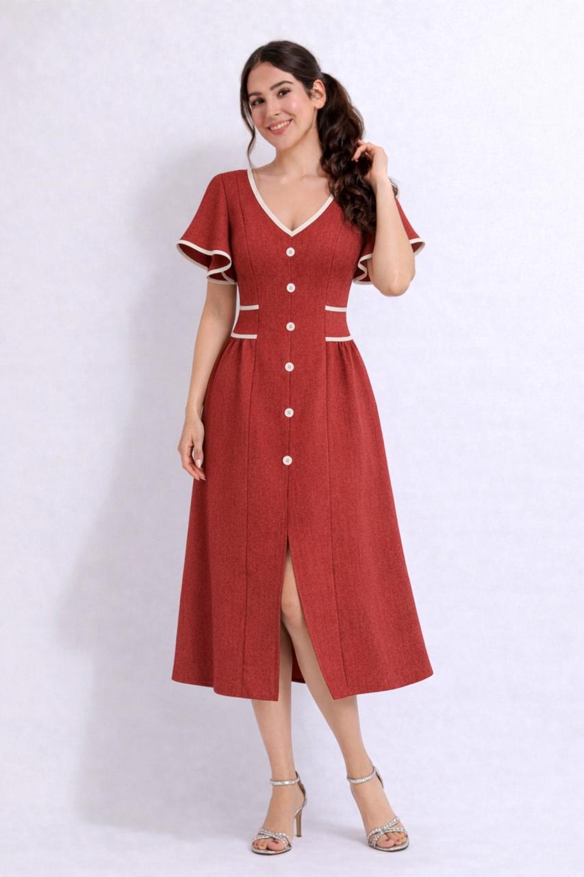 Vestido Terracota Elegante