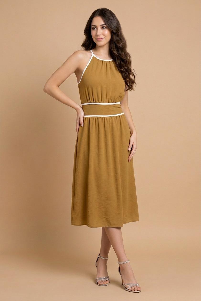 Vestido Camel Halter