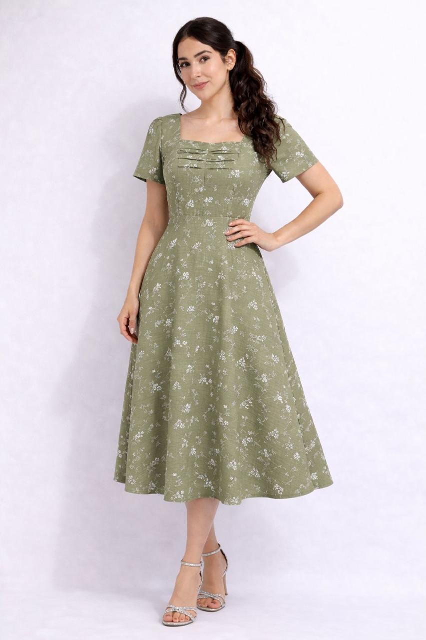Vestido Verde Floral
