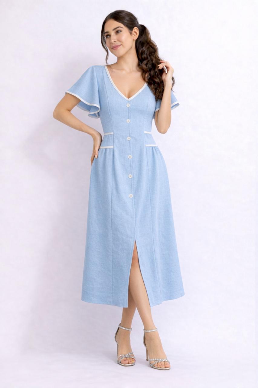 Vestido Celeste Cielo